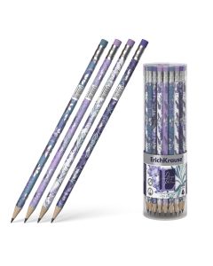 Harilik pliiats kolmnurkne kummiga Lavender HB 42tk plasttopsis