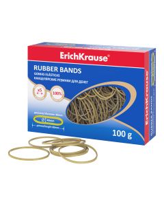 Rubber band 40mm, yellow, 100% rubber, 100g in box