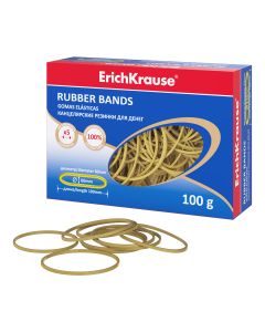 Rubber band 60mm, yellow, 100% rubber, 100g in box