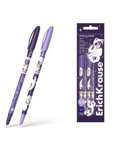 Ballpoint pen Neo Stick Space Anime 0.7, blue, 4pcs hanging pack