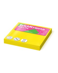 Märkmepaber Neon 75x75mm, kollane, 100 lehte