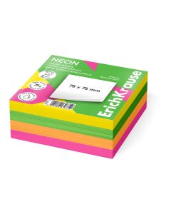 Märkmepaber Neon 75x75mm, 4värvi, 400 lehte