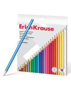 Värvipliiatsid 24 värvi Erich Krause, puiduvaba, kartongpakis