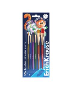 Brush set Kids Space Animals, synthetic, 6tk hanging pack
