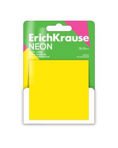 Märkmepaber Neon Static 75x75mm, kollane, 50 lehte