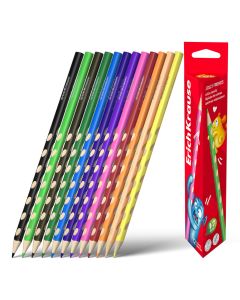 Värvipliiatsid kolmnurksed 12 värvi Jolly Friends, riputuspakis