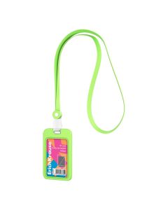 Nimekaardi hoidja vertikaalne 54x85 mm Neon Silicon kaelapael, roheline