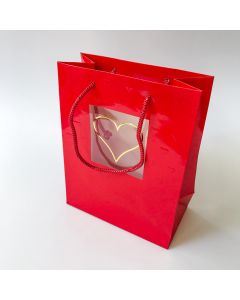 Gift bag Heart with window 17,7*22,8cm.