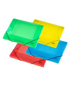Nurgakummiga plastkarp A4 (selg 25mm) Centrum, 4 värvi assortii