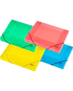 Nurgakummiga plastkarp A4 (selg 40mm) Centrum, 4 värvi assortii