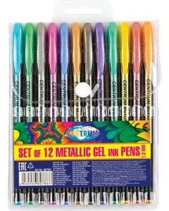 Gel pen metalIC Centrum 1.0, 12 colours in hang hole packing