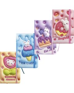 Märkmik A6 80 lehte joon, Sweets kummiga kõva kaas, 4värvi assortii