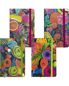 Märkmik A6 80 lehte joon, Citrus kummiga kõva kaas, 4värvi assortii