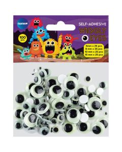 Käsitöösilmad iseliimuvad Centrum 5,8,10,15mm rohel./must, 100tk riputuspakis