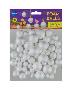 Käsitöö vahtpallid valge 15,20,30mm Centrum, 60tk pakis
