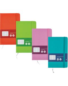 Märkmik A6 80 lehte joon, Neon kummiga kõva kaas, 4värvi assortii
