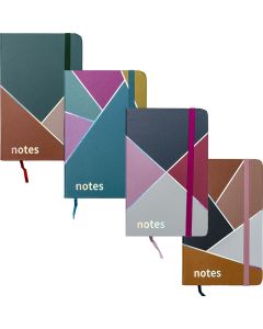 Märkmik A6 80 lehte joon, Notes kummiga kõva kaas, 4disaini