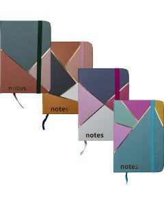 Märkmik A7 80 lehte joon, Notes kummiga kõva kaas, 4disaini
