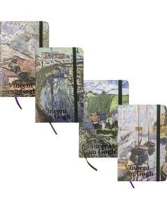 Märkmik A6 80 lehte joon, Vincent van Gogh kummiga kõva kaas, 4disaini