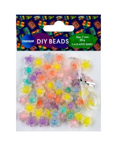 Käsitööhelmed Lilled 7mm Centrum, 25g pakis+ 1m pael