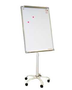 Magnetic whiteboard ratastel 70x100cm Osiris, aluminium frame