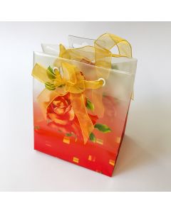 Gift bag  Transp. Red rose 12x10