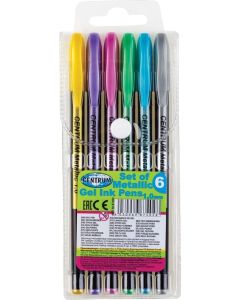 Gel pen metalic Centrum 1.0, 6 colours in hang hole packing