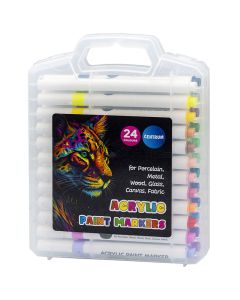 Akrüülmarkerite komplekt Centrum, 24 värvi, kooniline ots