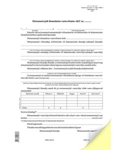 Blankett Metsamaterjali üleandmise-vastuvõtmise akt A4 pikuti,  2x1 lehte
