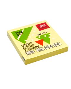Märkmepaber Osiris 76x76mm kollane, Z-notes, 100 lehte, riputuspakis