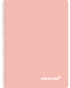 Memo A4 grid, 60 sheets, pastel pink
