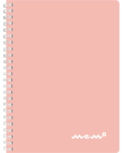 Memo A5 grid, 60 sheets, pastel pink
