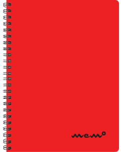 Memo A5 grid, 60 sheets – red
