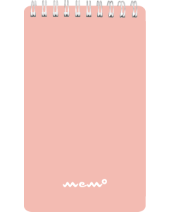Memo A6 grid landscape, 60 sheets, pastel pink