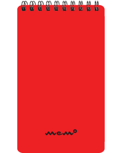 Memo A6 grid landscape, 60 sheets – red