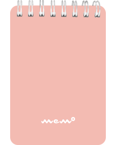 Memo A7 ruut ülaköide, 60 lehte, pastelne roosa