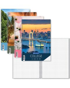 College A4, 60 lehte, 5x5 ruut,  kõik kaanevärvid