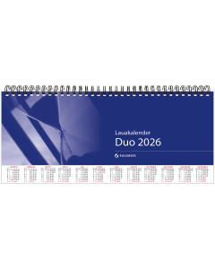 Lauakalender DUO 2026, sinine kaas, korraga avatud kaks nädalat – Sulemees