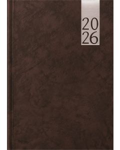 Päev A5, kõvaköide, lederiinist kaaned (TUMEPRUUN)