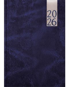 Päev A5, kõvaköide, lederiinist kaaned (TUMESININE)