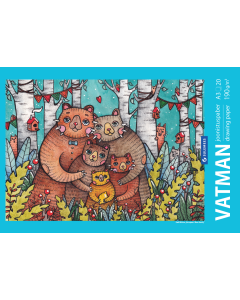 Drawing block Vatman A3 190 g, 20 sheets – bear with an unwashed back
