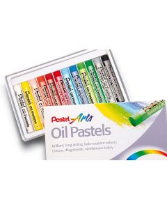 Oil pastels 12 colours Pentel