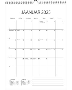 Memokalender, 297x420mm, aasaga spiraalköide