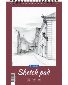 Sketch pad A4, 190 g, 30 lehte, perfo, spiraalköide