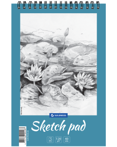 Sketch pad A5, 120 g, 40 sheets, perfo, wire-bound