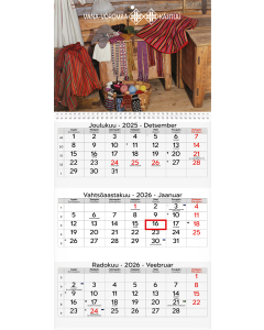 Seinakalender TRIO, võru-eestikeelne, avatuna 297x630mm (PILT 4)