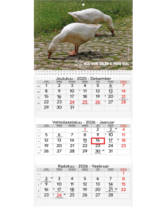 Seinakalender TRIO, võru-eestikeelne, avatuna 297x630mm (PILT 2)