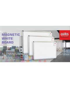 Magnetic whiteboard 90x120cm Osiris, aluminium frame