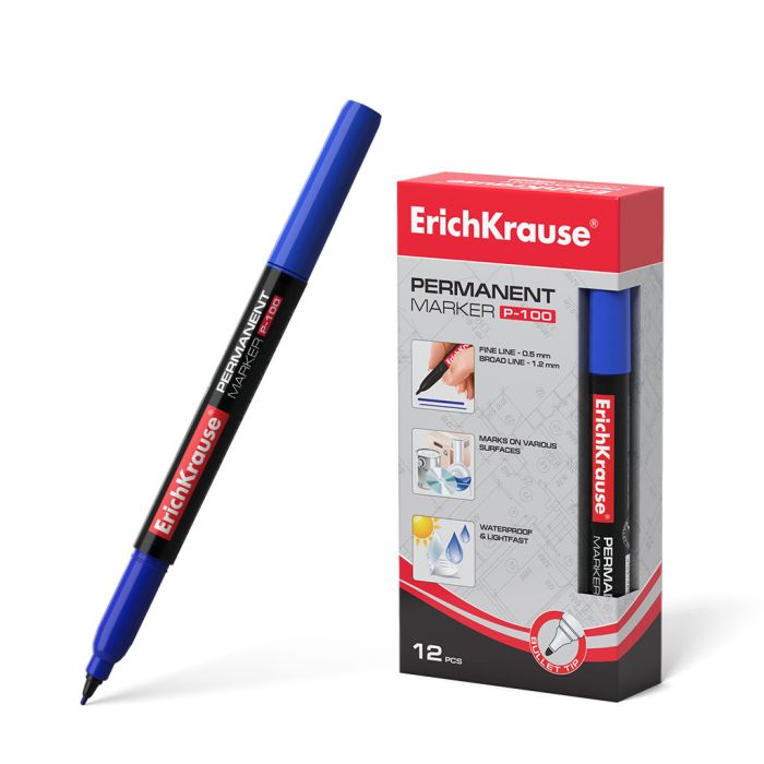 Marker kooniline P-100 1.2mm permanent, sinine