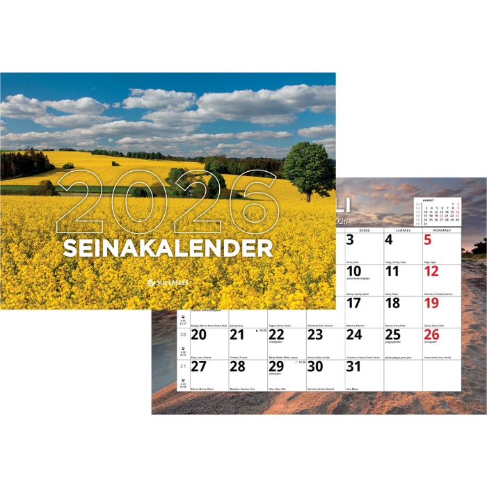 Lihtne seinakalender A4, klamberköide
